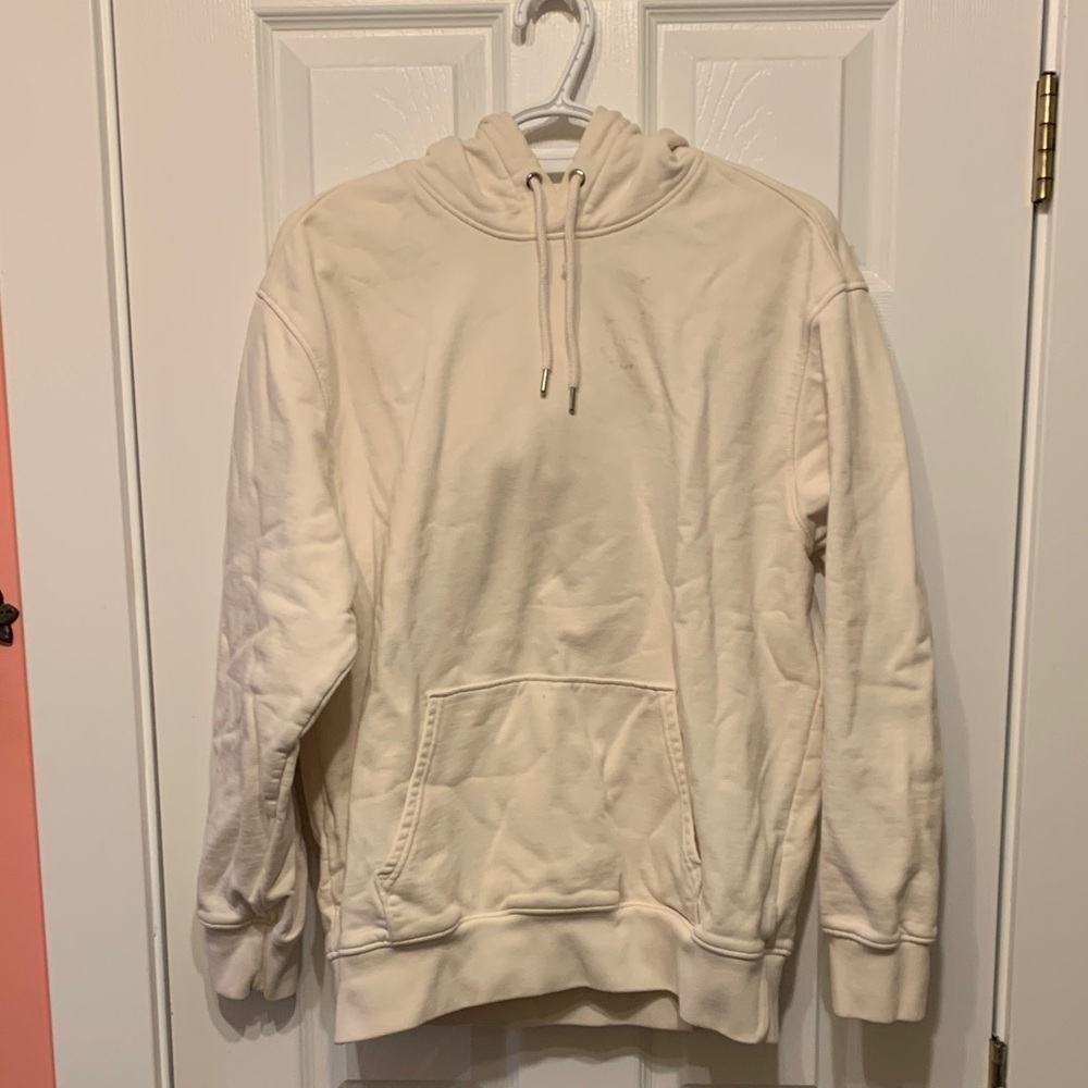 H&M White Hoodie Sweater for Men size medium cotton